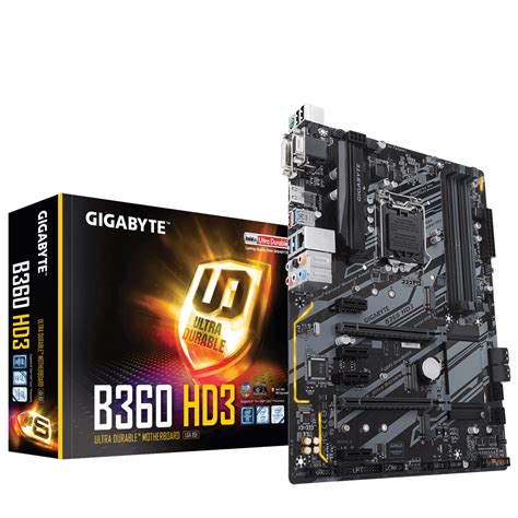 Gigabyte B360 HD3 (rev 1.0) processor support .